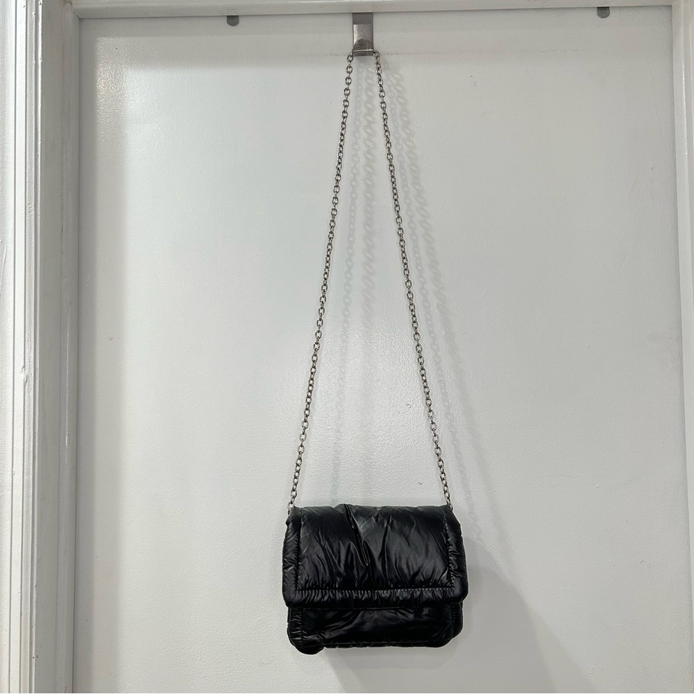 Black Puffer Pillow Chain Crossbody Bag